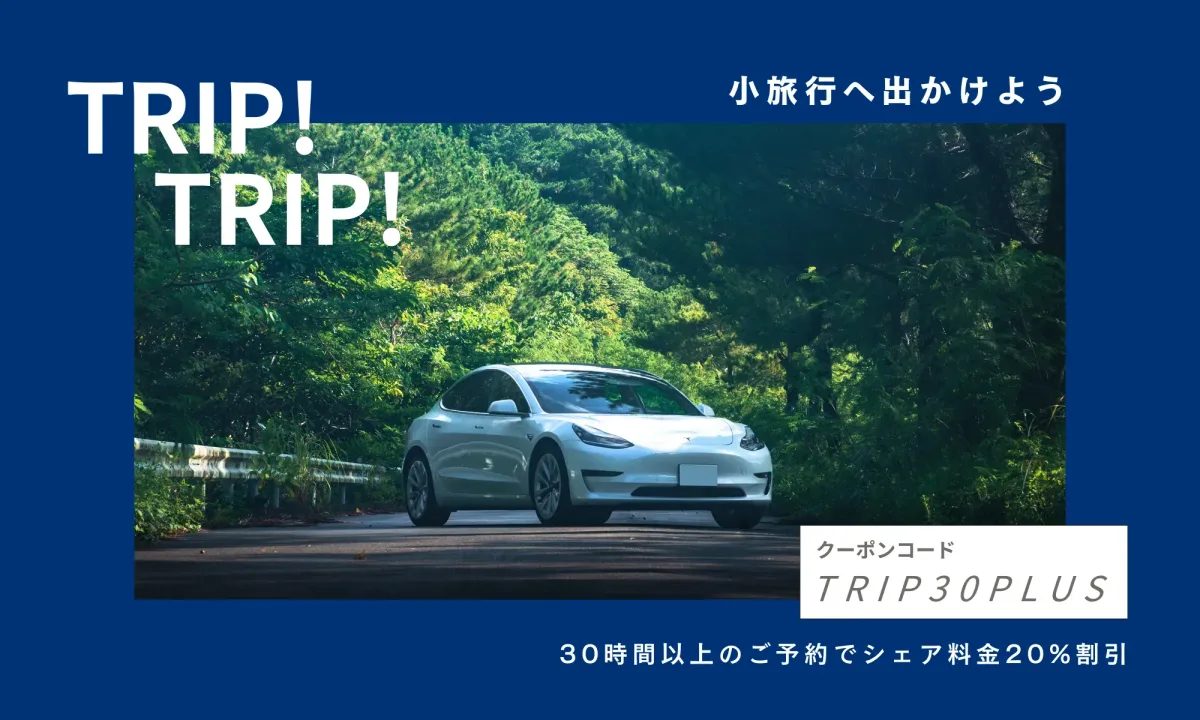TRIP30PLUS：30時間以上のご予約でシェア料金20%割引
